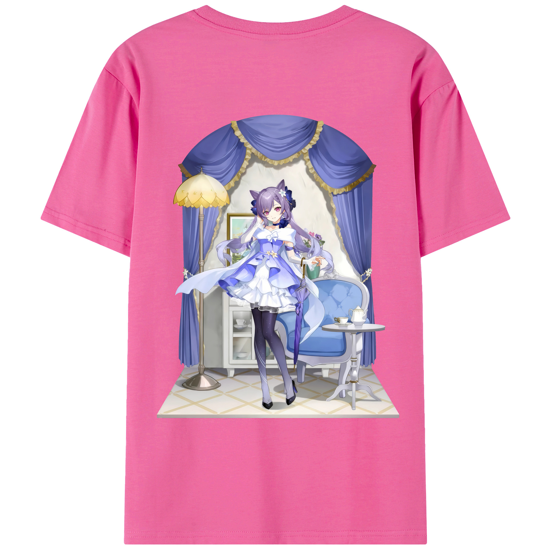 げんし神 刻晴 こくせい genshin Kokusei レディース半袖Tシャツ(バックプリント)